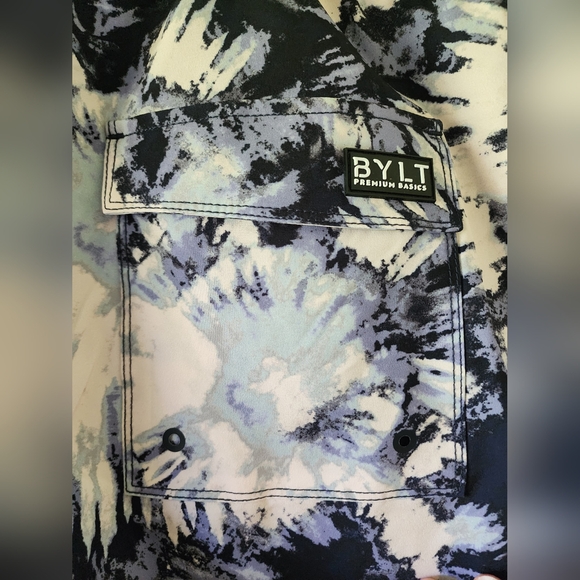 BYLT- Men's Size Large- Coastal Boardshort- Tie Dye print- Blues,white,purple - Picture 8 of 12